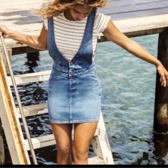 BILLABONG/ denim overall dress jumper M - Picture 1 of 9